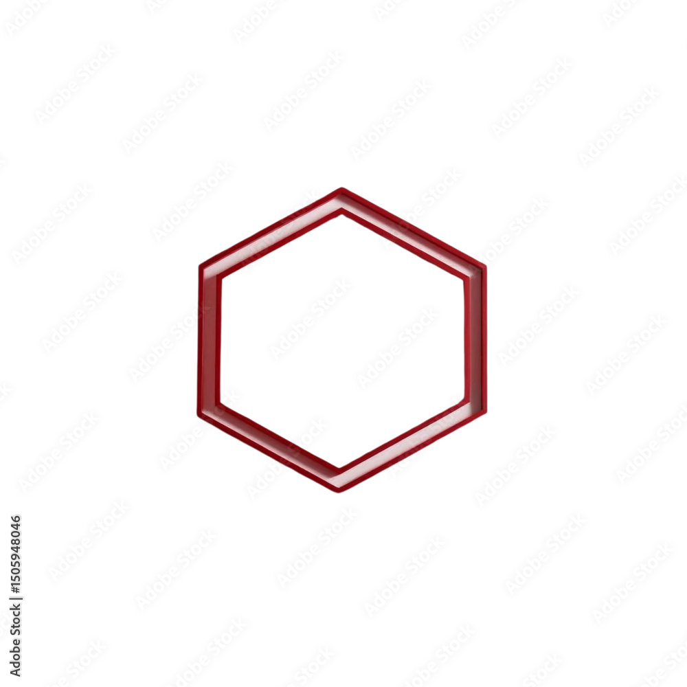 Poster red hexagon shape vector illustration for graphic design and geometric pattern background element an
