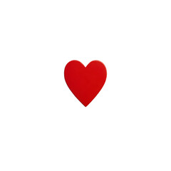 Simple red heart shape on plain background, symbolizing love and affection. heart is centered and stands out due to its vibrant color, conveying warmth and emotion