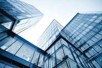 Skyscrapers Architectural Design With Glass Material and Sky