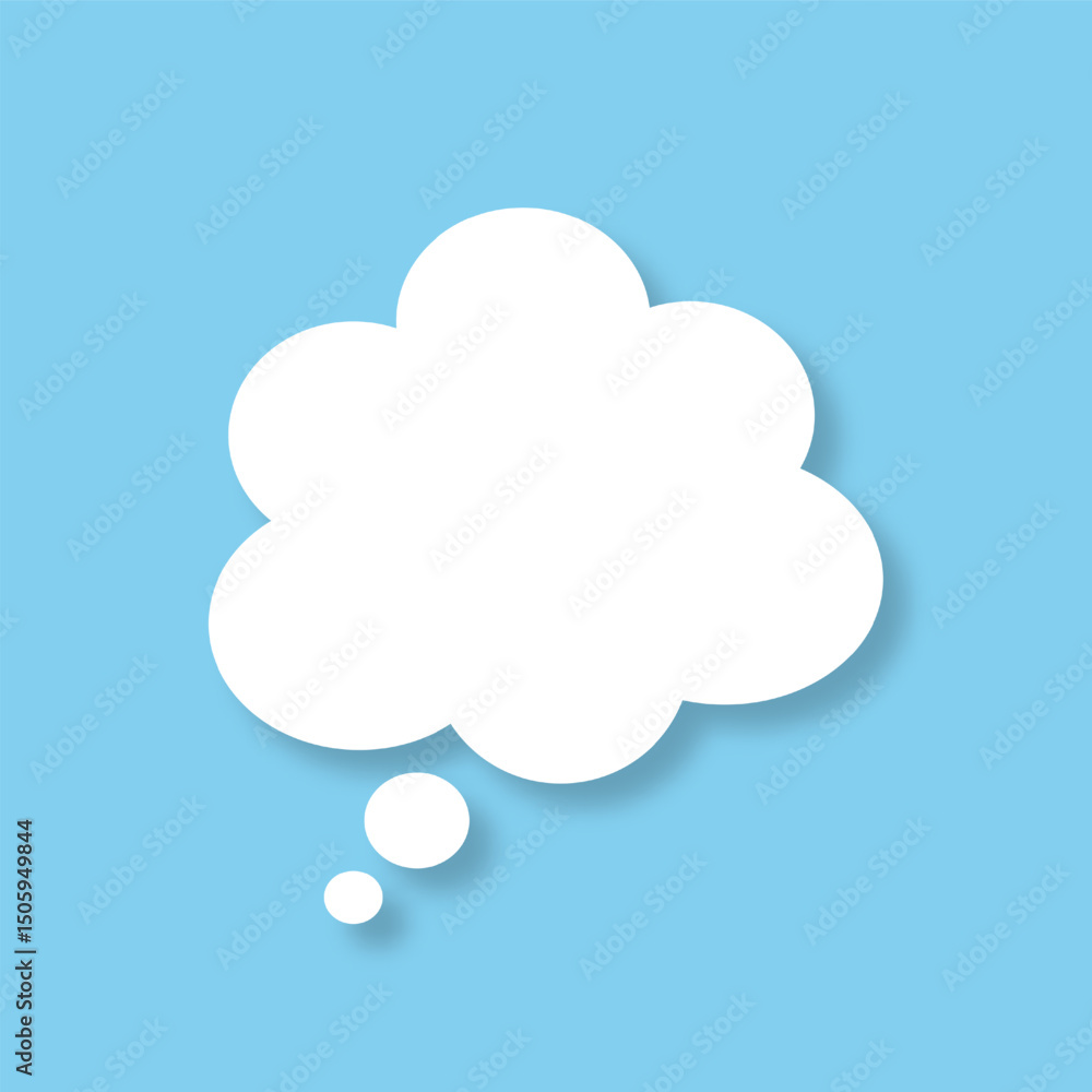 Poster a speech bubble on a blue background. a chat window for commenting on messages. a white cloud. vecto