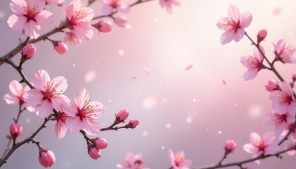 Naklejka premium Soft pastel blossoms, trailing vines Subtle color variations , romantic, spring, texture