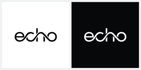 echo logo design vector, typography echo graphic icon concept