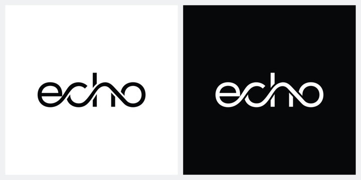 echo logo design vector, typography echo graphic icon concept