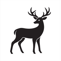 white tailed deer silhouette vector