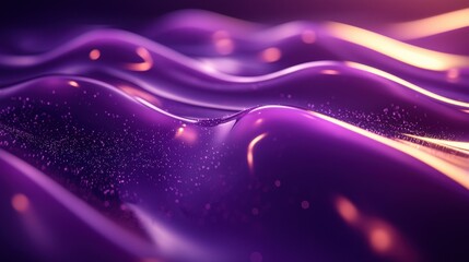 Abstract Purple Waves with Shimmering Light Reflections and Texture