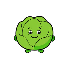 Fototapeta premium Brussels Sprout cartoon vector