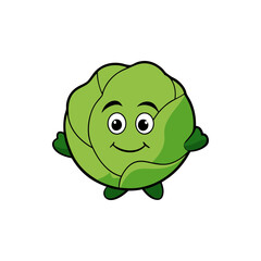 Obraz premium Brussels Sprout cartoon vector