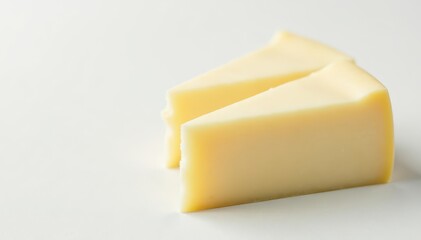 Close-up of creamy white cheese wheel on white , isolated, gastronomy, gourmet