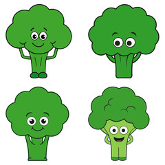 Fototapeta premium Broccoli cartoon vector