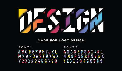 Custom Colorful modern minimal abstract alphabet fonts. vector illustration