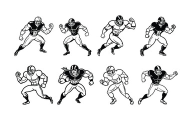 Powerful American Football Players in Action.eps