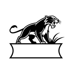 creami un logo con una pantera silhouette vector © PuspanjaliRani