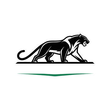 creami un logo con una pantera silhouette vector
