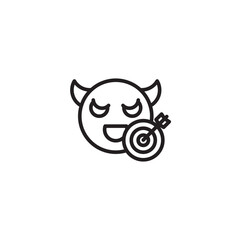 An icon of a mischievous devil emoji with a target board, suggesting a challenging goal or a tricky objective.Sources
