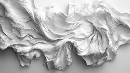 Abstract Flowing White Texture with Soft Curves and Waves