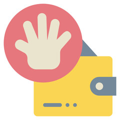 stop wallet money transaction flat style icon
