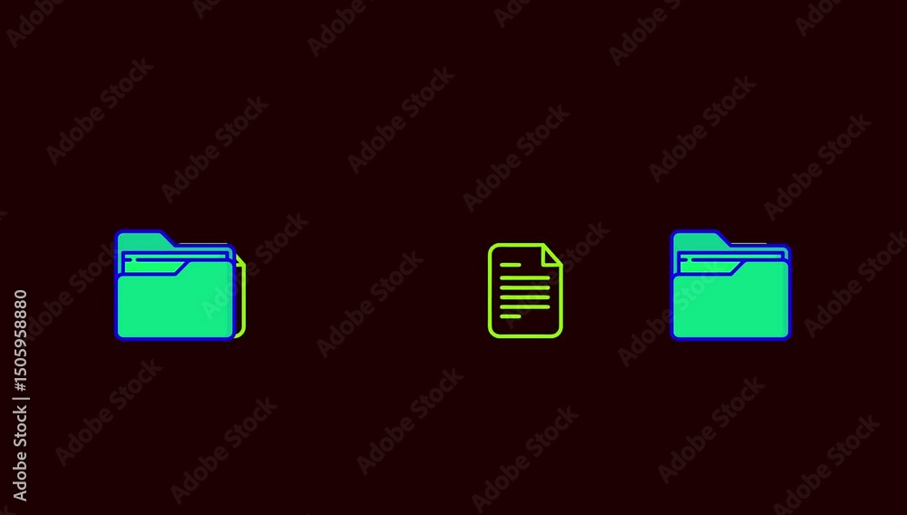 Poster two folders file transfer animation seamless loop. suitable for business, data management, transfer,