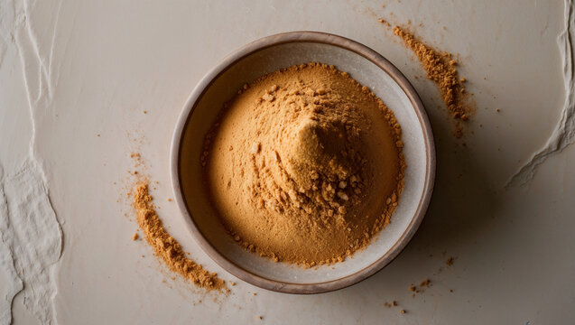 Ground cumin spice in a bowl. Aromatic and earthy, perfect for cooking.