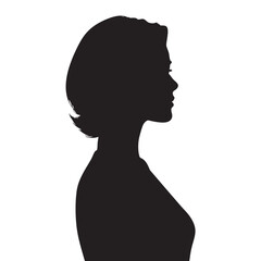 woman head silhouette set, Black & White silhouette set