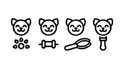 vector illustration of a set of funny animals