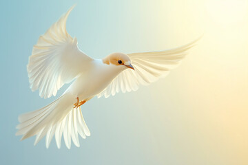 Fototapeta premium Elegant swallow in dynamic pose wings spread wide isolated on a gradient background 