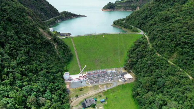 Aerial Footage of Dam and Renewable Energy System. High quality 4k footage