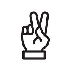 Gestures Of Human Hands, Peace Hand Gesture Icon In Trendy Design Vector Eps 10
