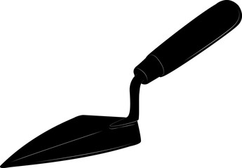 Trowel. Hand held construction tool with a triangular or rectangular metal blade. Application, distribution and leveling of mortars. Finishing and plastering work. Construction and repair.