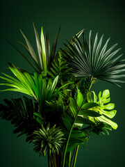 Pre-historical plants, arranged in a sculptural, surreal composition