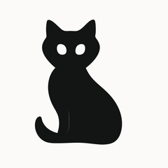 Silhouette of a Black Cat Simple, Elegant, and Mysterious Feline Illustration