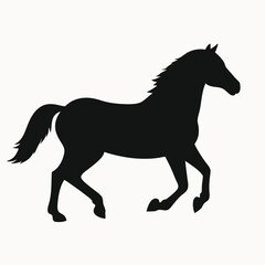Obraz premium Majestic Stallion Silhouette Elegant Black Horse Vector Illustration