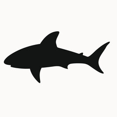 Fototapeta premium Powerful Shark Silhouette A Striking Vector Graphic Illustration