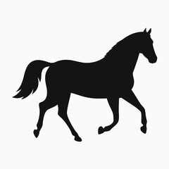 Obraz premium Elegant Black Horse Silhouette Vector Illustration of a Majestic Equine