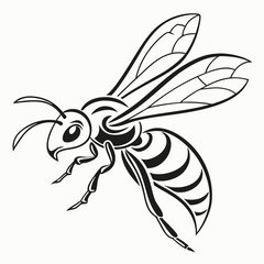 Various insects including mosquito bee wasp and housefly in vector illustration style