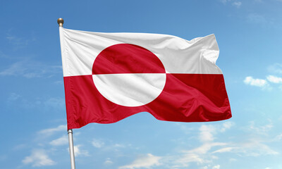 Greenland flag with red and white circle design