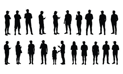Collection of Human Standing Silhouette Vectors in Multiple Styles and Clothing Types &ndash; Designed for Branding, UI Elements, Brochures, or Digital Marketing Content