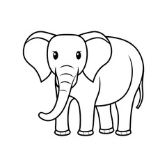 create a beautiful elephant outline vector illustrator