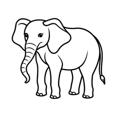 create a beautiful elephant outline vector illustrator