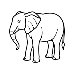 Fototapeta premium create a beautiful elephant outline vector illustrator