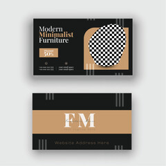 Furniture shop business card and postcard design