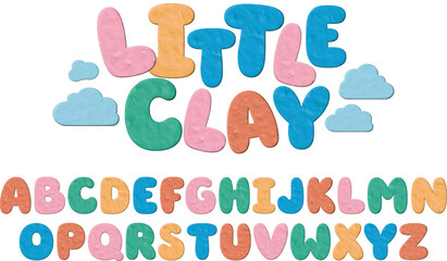 Colorful clay 3D letters alphabet for kids, children's style, school projects, kindergarten, illustration render