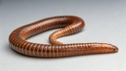 Earthworm on studio background
