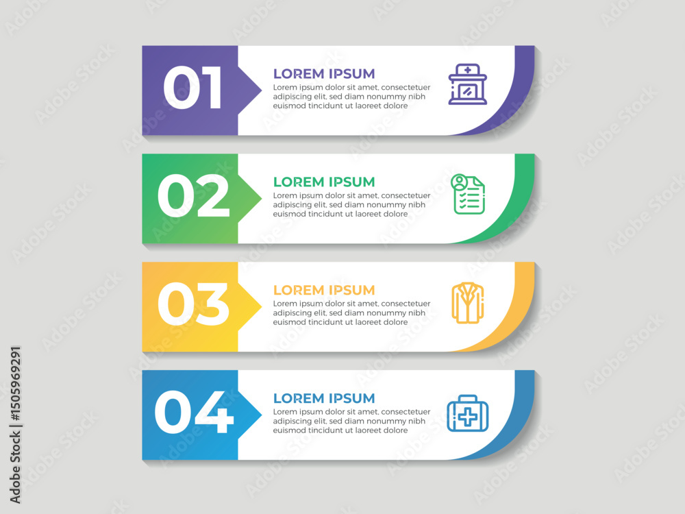Poster business infographic design template vector with icons and 4 options or steps. can be used for proce