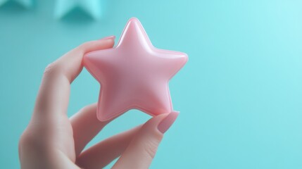a person holding a pink star shaped object