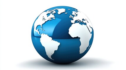Fototapeta premium a blue and white globe with a shadow
