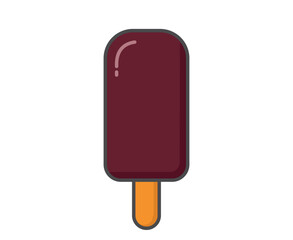 Chocolate ice cream. Cold dessert and summer food. Isolated vector image