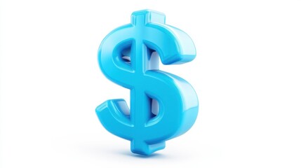 a blue dollar sign on a white background