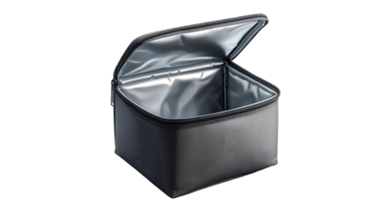 Open Insulated Bag on Transparent Background for Food Storage