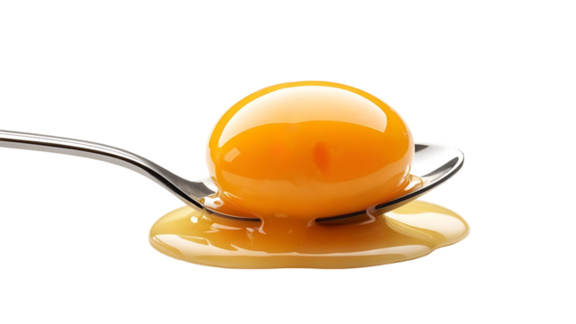 Egg Yolk on Spoon - Fresh and Rich Ingredient