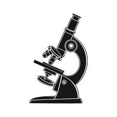 create a black color microscope silhouette vector 
